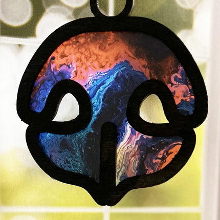 Wood & Stained Glass Dog Nose Sun Catcher - Perfect for Puppy Lovers!