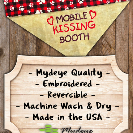 Mobile Kissing Booth Dog Bandana – Stylish & Playful Pet Accessory!