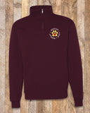 Fleece Quarter-Zip Sweatshirt with Embroidered Paw Print and 'Rescue Love Repeat'