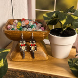 Earrings - Cat Clock Earrings with Blue Bow Tie – Whimsical Cat Lover Jewelry