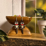 Earrings - Cat Clock Earrings with Blue Bow Tie – Whimsical Cat Lover Jewelry