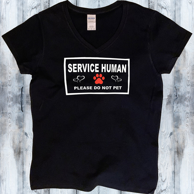 Service Human - Do Not Pet V-Neck T-Shirt