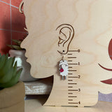 3D Skinny Sheep Hand Painted Wood Earrings