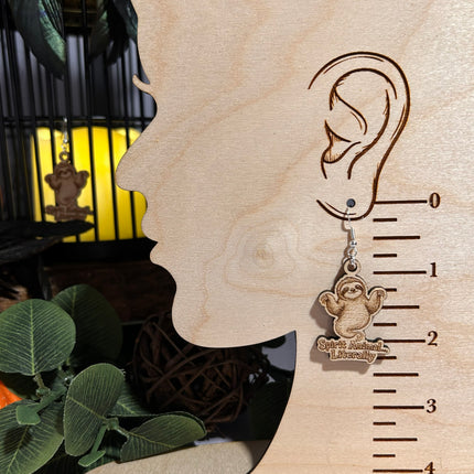 Ghost Sloth Earrings | "Spirit Animal...Literally" Halloween Wood