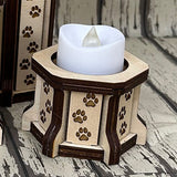 Small tealight candle holder with a paw print motif