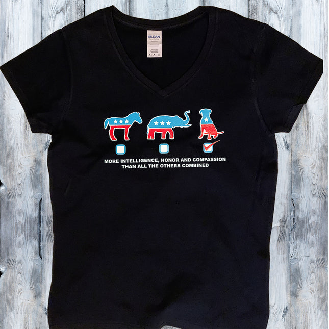 Vote Dog V-Neck T-Shirt
