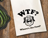 WTF Tea Towel / Dog Themed Flour Sack Cotton Towel