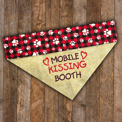 Mobile Kissing Booth Dog Bandana – Stylish & Playful Pet Accessory!