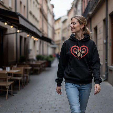 Glitter Spiral Heart Paw Print Hoodie