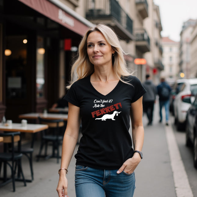 Can't Find It? Ask the Ferret! V-Neck T-Shirt