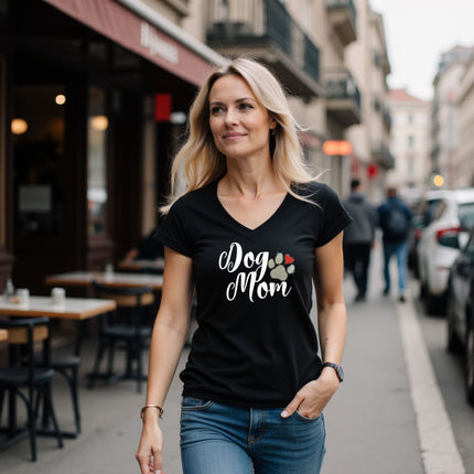 Dog Mom V-Neck T-Shirt