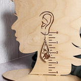 Earrings - Wood Mosaic Cat Earrings with Butterfly Charm – Sterling Silver Hooks 🐱🦋