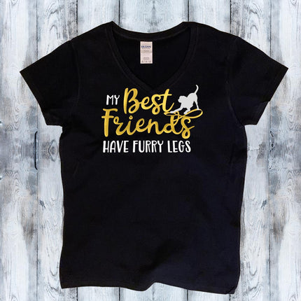 My Best Friends have Furry Legs V-Neck T-Shirt