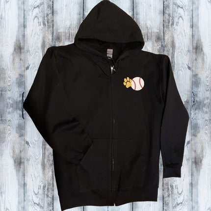 Watch Baseball and Pet the Dog Cat Zip-Up Hoodie