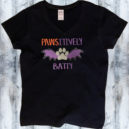 PAWSitively Batty V-Neck T-Shirt
