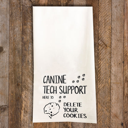 Canine Tech Support Tea Towel / Dog Themed Flour Sack Cotton Towel - Mydeye