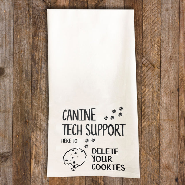 Canine Tech Support Tea Towel / Dog Themed Flour Sack Cotton Towel - Mydeye