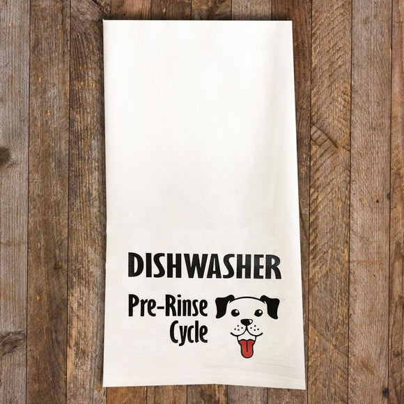 Dishwasher Pre-Rinse Tea Towel / Dog Themed Flour Sack Cotton Towel - Mydeye