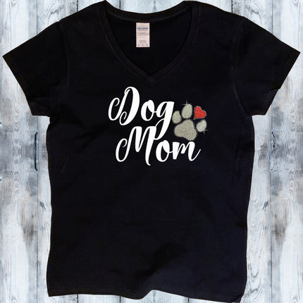 Dog Mom V-Neck T-Shirt