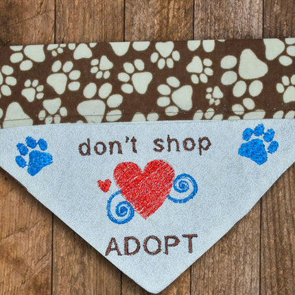 Don't Shop - Adopt / Over the Collar Dog Bandana