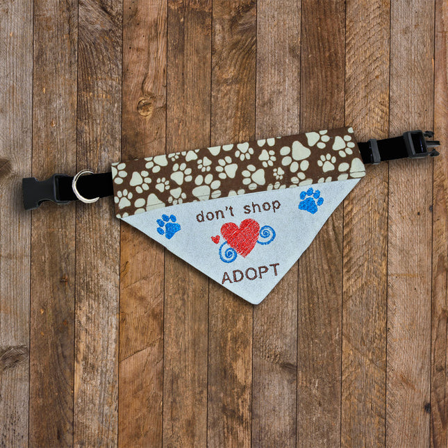 Don't Shop - Adopt / Over the Collar Dog Bandana