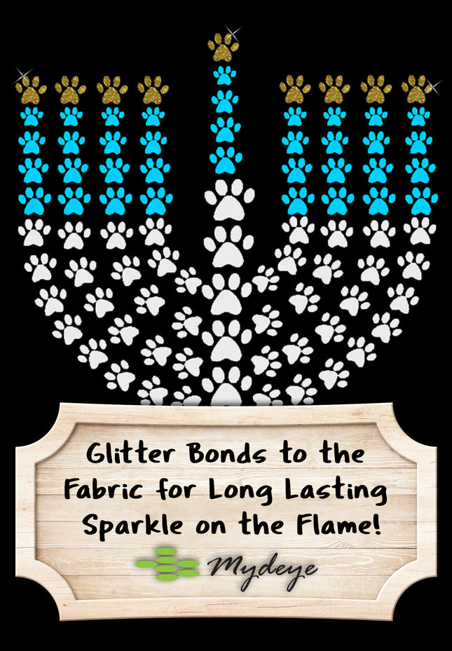 Paw Print Menorah Chanukah T-Shirt
