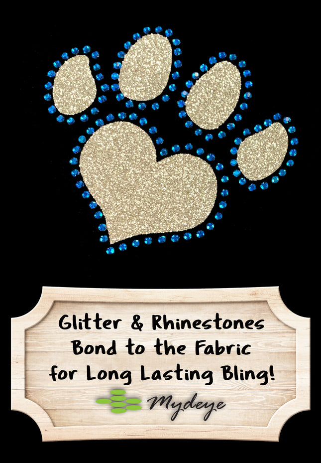 Glitter and Rhinestone Paw Prints V-Neck T-Shirt