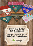 Holiday Bandana Gift 6 - Pack / Over the Collar Dog Bandanas Pack #1