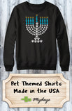 Paw Print Menorah Chanukah Shirt