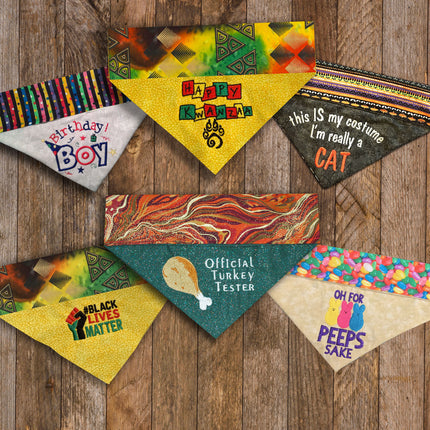 Holiday Bandana Gift 6 - Pack / Over the Collar Dog Bandanas Pack #4