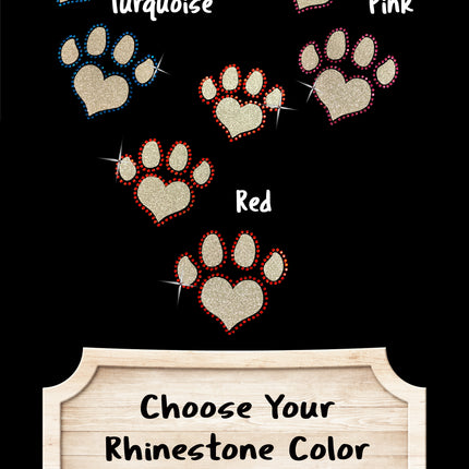 Glitter and Rhinestone Paw Prints T-Shirt