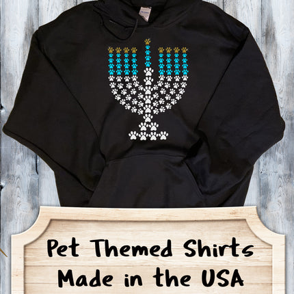 Paw Print Menorah Chanukah Shirt