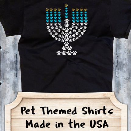 Paw Print Menorah Chanukah Shirt