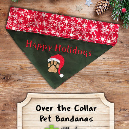 Holiday Bandana Gift 6 - Pack / Over the Collar Dog Bandanas Pack #1