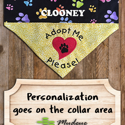 Adopt Me Please / Over the Collar Dog Bandana