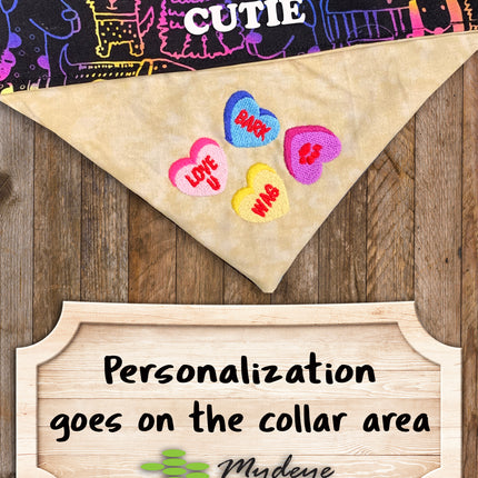 Candy Hearts - Valentine's Day / Over the Collar Dog Bandana