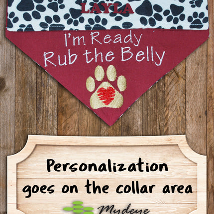Rub the Belly / Over the Collar Dog Bandana