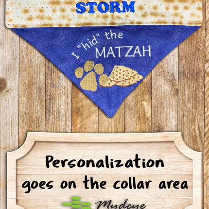 I Hid the Matzah Dog Bandana / Passover Over the Collar Dog Bandana
