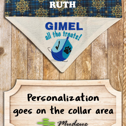 Gimel All the Treats Dog Bandana / Hannukah Over the Collar Dog Bandana
