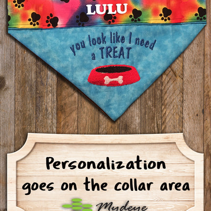 I need a Treat / Over the Collar Dog Bandana