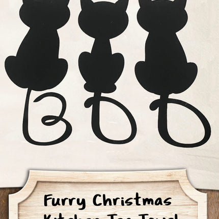 Black Cat Boo Tea Towel / Dog Themed Halloween Flour Sack Cotton Towel
