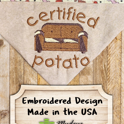 Certified Couch Potato / Over the Collar Dog Bandana