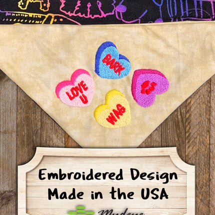 Candy Hearts - Valentine's Day / Over the Collar Dog Bandana