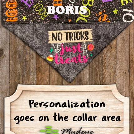 No Tricks Just Treats / Over the Collar Dog Bandana