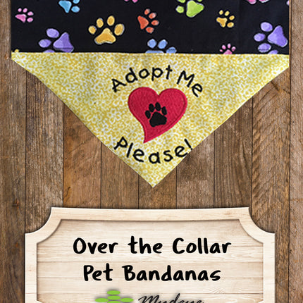 Adopt Me Please / Over the Collar Dog Bandana