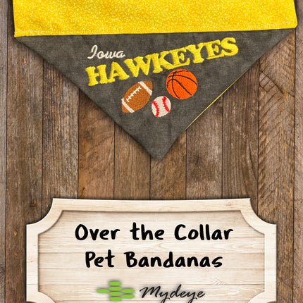 Iowa Hawkeyes / Over the Collar Dog Bandana