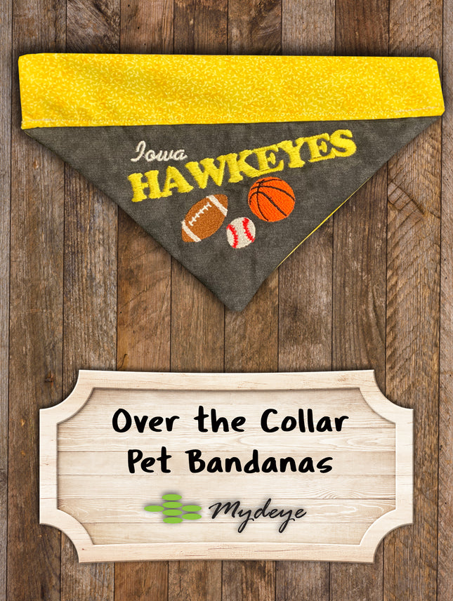 Iowa Hawkeyes / Over the Collar Dog Bandana