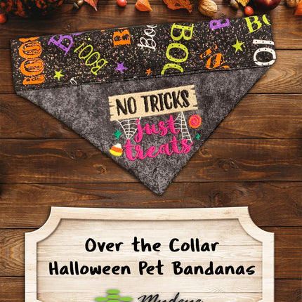 No Tricks Just Treats / Over the Collar Dog Bandana