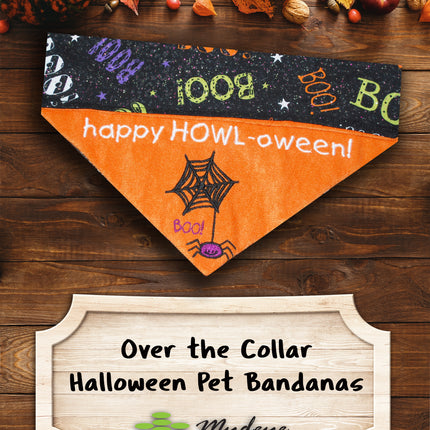 Happy Howl-oween! / Over the Collar Halloween Dog Bandana