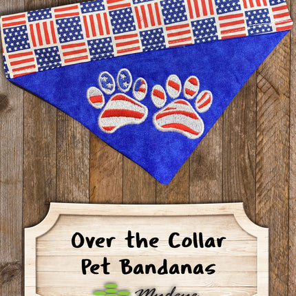 Flag Paws / Over the Collar Dog Bandana